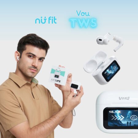 NU FIT t x VOU Earphone Headset Bluetooth - Wireless Bluetooth Earphone TWS Mini - Headset Bluetooth Mini -  Headset Bluetooth  LCD Touchscreen - Tws  A9 PRO TWS Layar LCD Touchscreen ANC/ENC Earphone Headset Bluetooth 5.4 Display Smart Screen LED