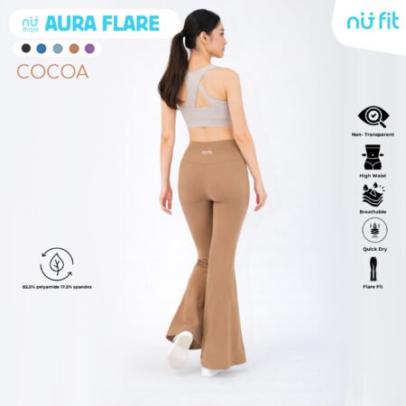 Nu Fit - Nu Shape Aura Flare Yoga Pants - Celana Olahraga Cocoa - Legging Sport Yoga Pilates