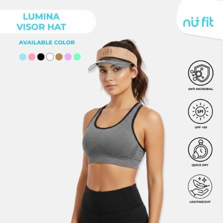 Nu Fit - Lumina Visor Hat -Topi Olahraga - Topi Visor Hat Wanita Pria Unisex - Topi Tennis Golf Running Sport UV UPF 50++ - Brown