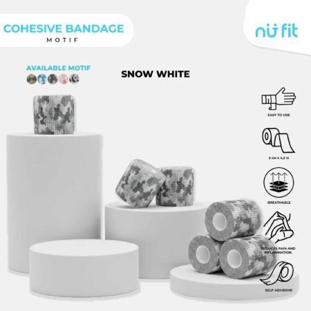 NU - FIT - Cohesive Bandage 5cm x 4.5m Perban Elastis Self Adhesive Finger Tape Olahraga Perban Berperekat dengan motif - Taping Atlit Olahraga Motif Snow White