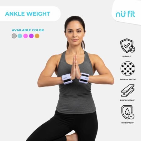 Nu Fit - [FREE POUCH] Adjustable Wrist & Ankle Weight Bangles - Weight Bracelet - Weight Bangle - Pemberat Tangan Purple - Pemberat Kaki - Pemberat Gym - Gelang Olahraga - Pemberat Tangan 1 kg Purple