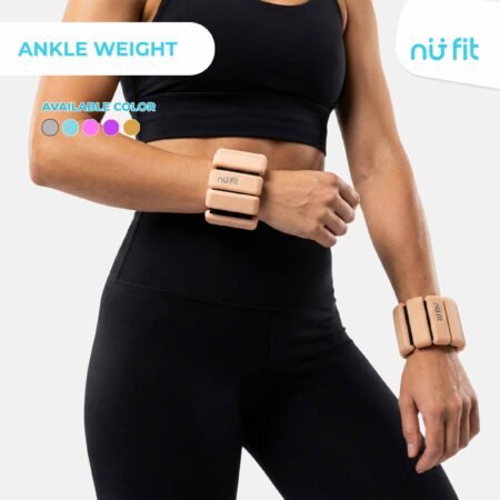 Nu Fit - [FREE POUCH] Adjustable Wrist & Ankle Weight Bangles - Weight Bracelet - Weight Bangle - Pemberat Tangan Mocca - Pemberat Kaki - Pemberat Gym - Gelang Olahraga - Pemberat Tangan 1 kg Mocca