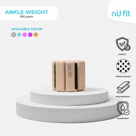 Nu Fit - [FREE POUCH] Adjustable Wrist & Ankle Weight Bangles - Weight Bracelet - Pemberat Tangan - Pemberat Kaki - Weight Bangle - Pemberat Gym - Gelang Olahraga - Pemberat kaki 0.5 kg Mocca