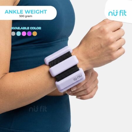 Nu Fit - [FREE POUCH] Adjustable Wrist & Ankle Weight Bangles - Weight Bracelet - Weight Bangle - Pemberat Tangan - Pemberat Kaki - Pemberat Gym - Gelang Olahraga - Pemberat kaki 0.5 kg Purple
