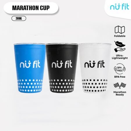 Nu Fit - Marathon Cup 200ML Soft Cup Lipat Trail Running Gelas Minum Lipat Hiking Foldable Cup BPA Free Ultra Light Ringan