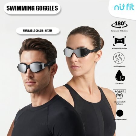 Nu Fit - Kacamata Renang Dewasa Anti Fog Anti UV Pria Wanita Swimming Goggles Tali Silikon Adjustable